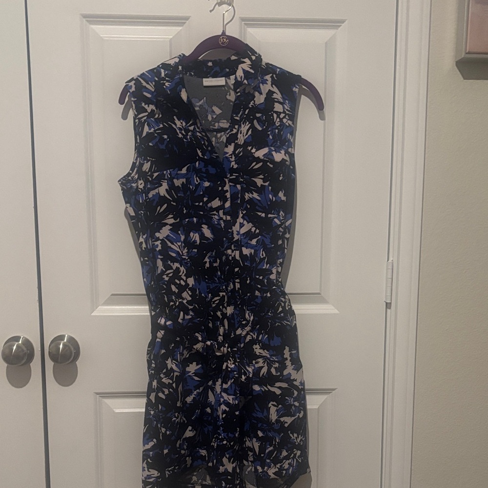 New York & Company Blue and Black Floral romper